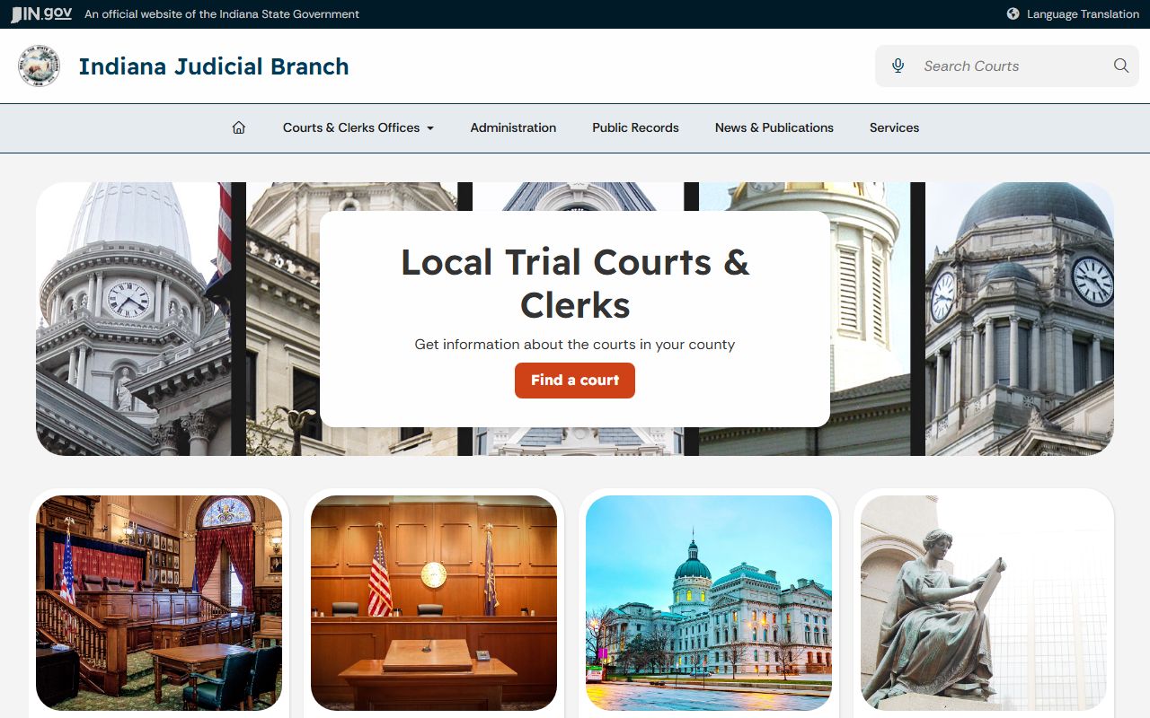 Washington County court dockets Indiana courts and clerks directory