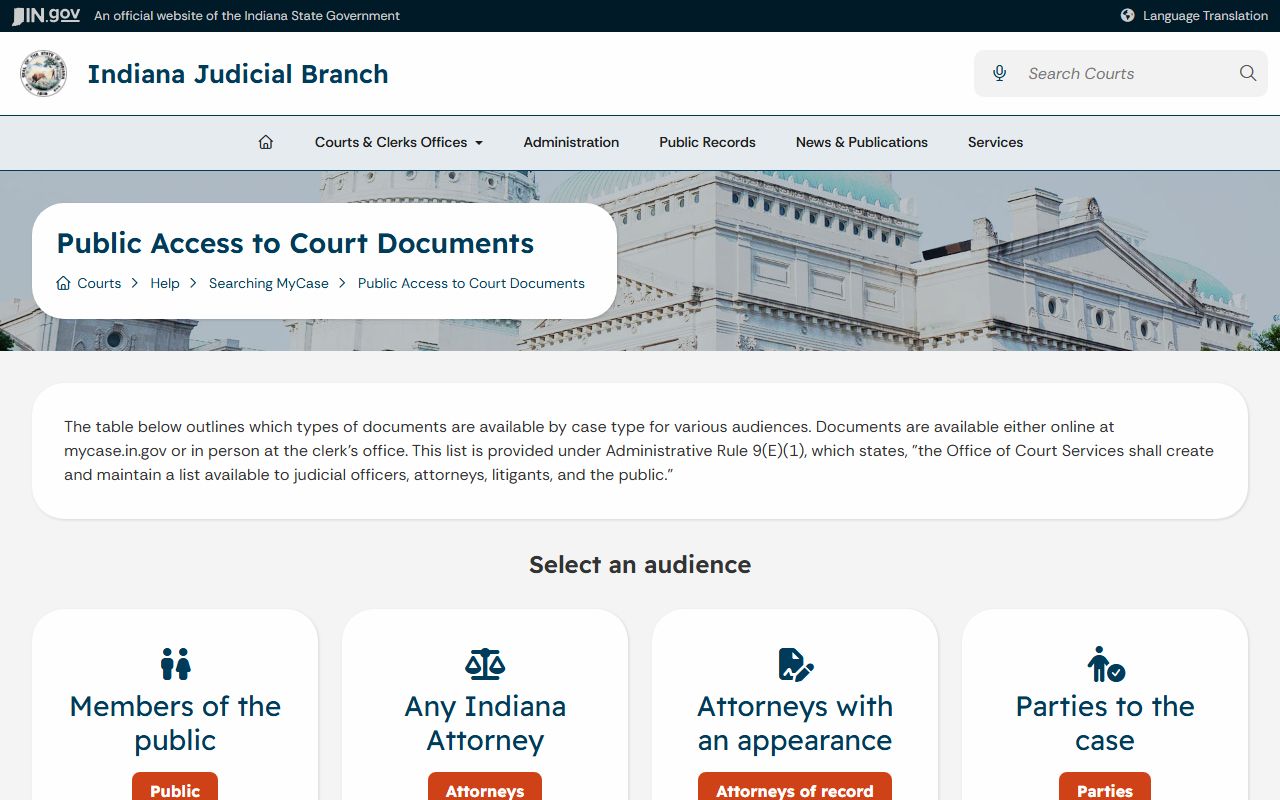 Washington County court records public document access