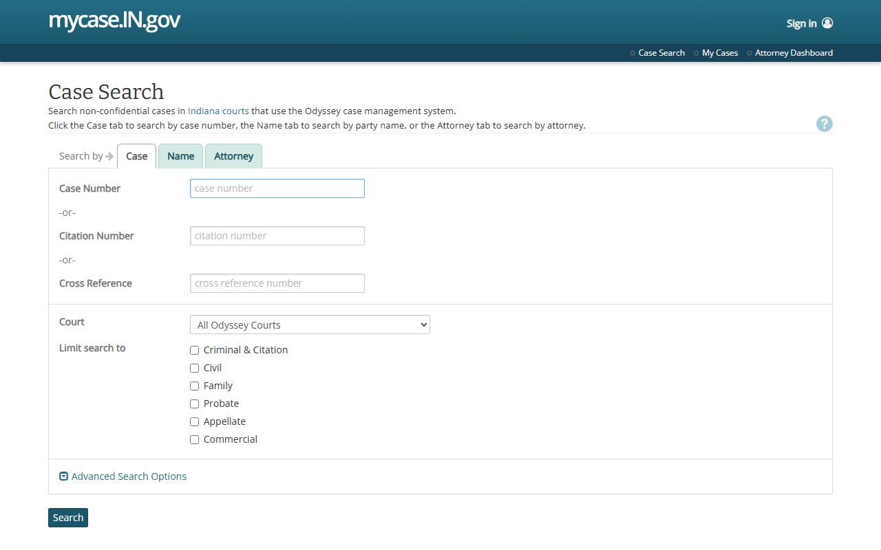 Washington County court records MyCase public search portal
