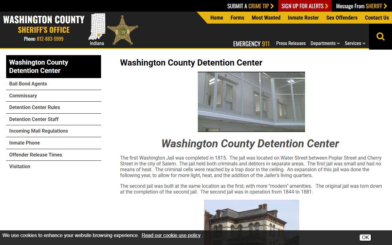 Washington County inmate records detention center information